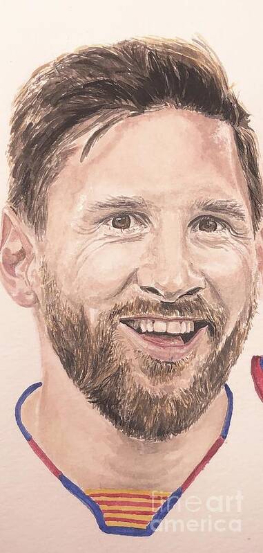 Lionel Messi Poster featuring the painting Lionel Messi by Tamir Barkan