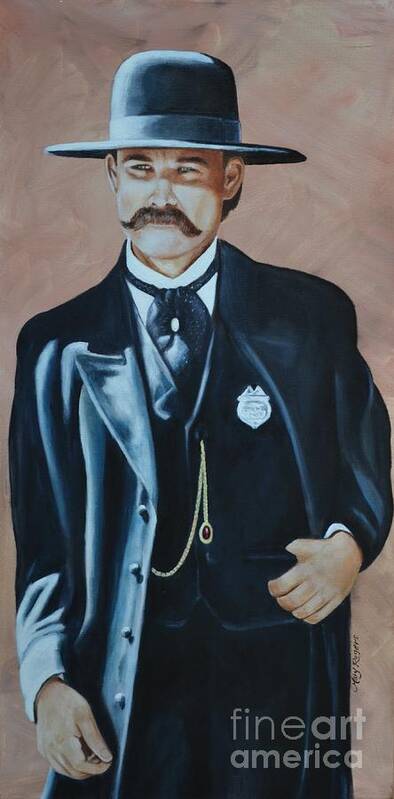 Wyatt Earp Poster featuring the painting Marshal Earp by Mary Rogers