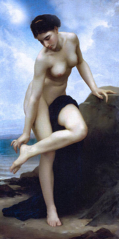 Nude By The Sea Poster featuring the painting Nude By The Sea by Georgiana Romanovna