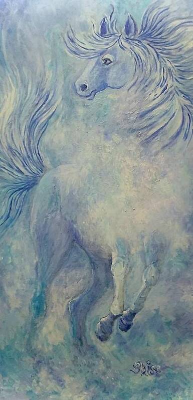 Horse Poster featuring the painting Pale Horse by Yvonne Blasy