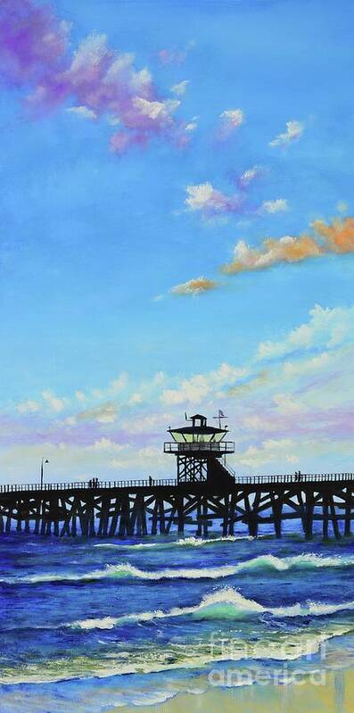 Pier Poster featuring the painting San Clemente Tower by Mary Scott
