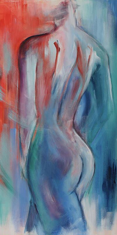 Nude Poster featuring the painting Sensuelle by Elise Palmigiani