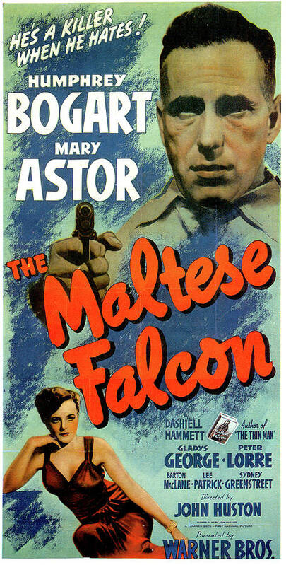 Maltese Poster featuring the mixed media ''The Maltese Falcon'' movie poster 1941 by Movie World Posters