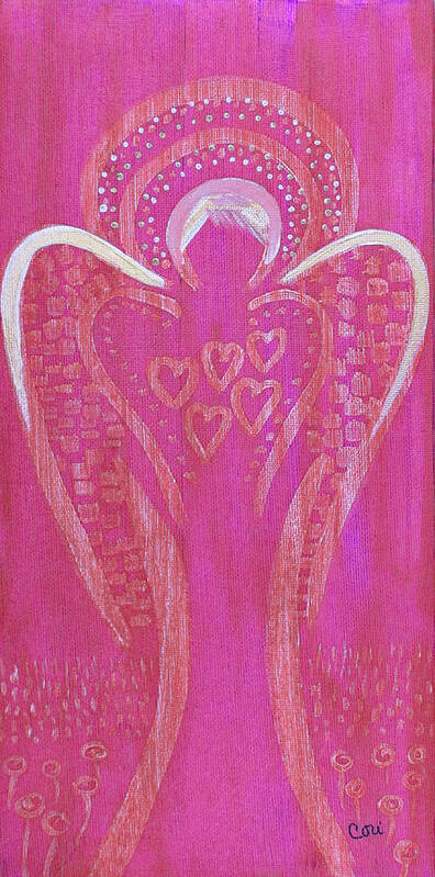 Angel Poster featuring the painting This Angel Loves Pink by Corinne Carroll