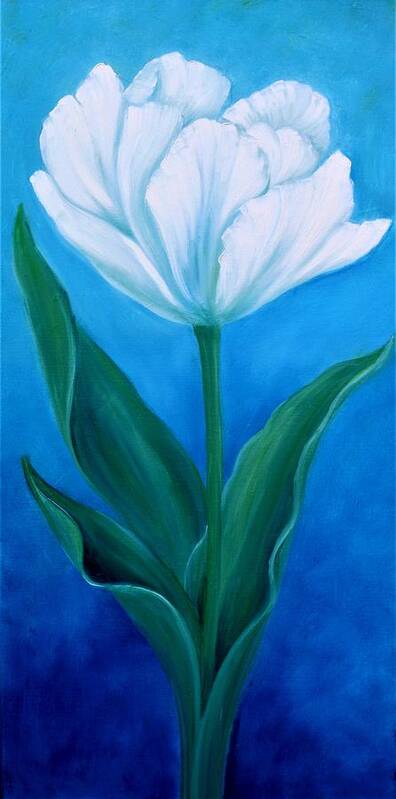 Tulip Poster featuring the painting White Tulip by Archana Gautam