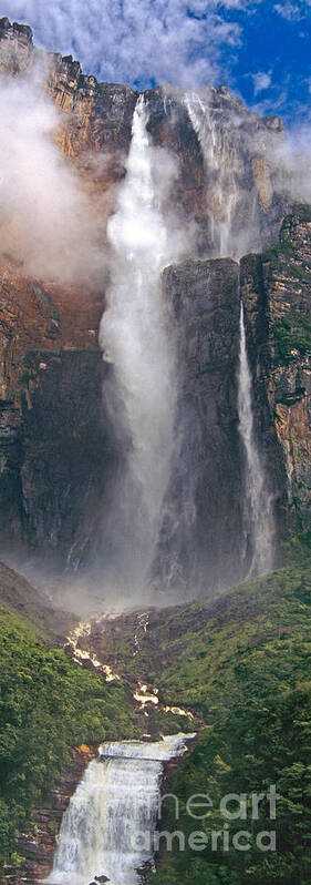 Venezuela Poster featuring the photograph Panorama Angel Falls in Canaima National Park Venezuela by Dave Welling