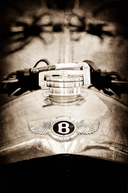 1925 Bentley 3-liter 100mph Supersports Brooklands Two-seater Radiator Cap Poster featuring the photograph 1925 Bentley 3-liter 100mph Supersports Brooklands Two-seater Radiator Cap by Jill Reger