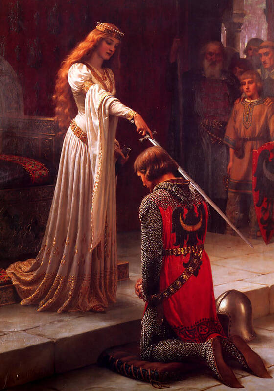 Edmund Blair Leighton Poster featuring the painting Accolade #2 by Edmund Blair Leighton