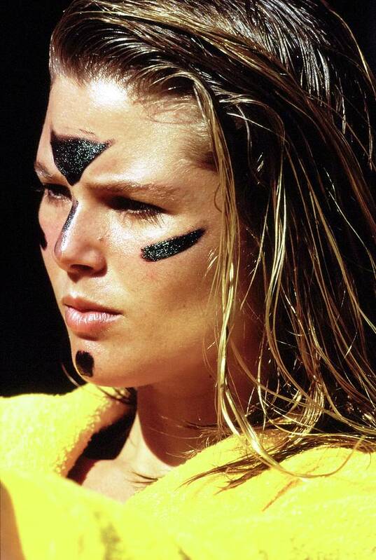 Beauty Poster featuring the photograph Christie Brinkley Wearing Anti-glare Face Paint #1 by Arthur Elgort