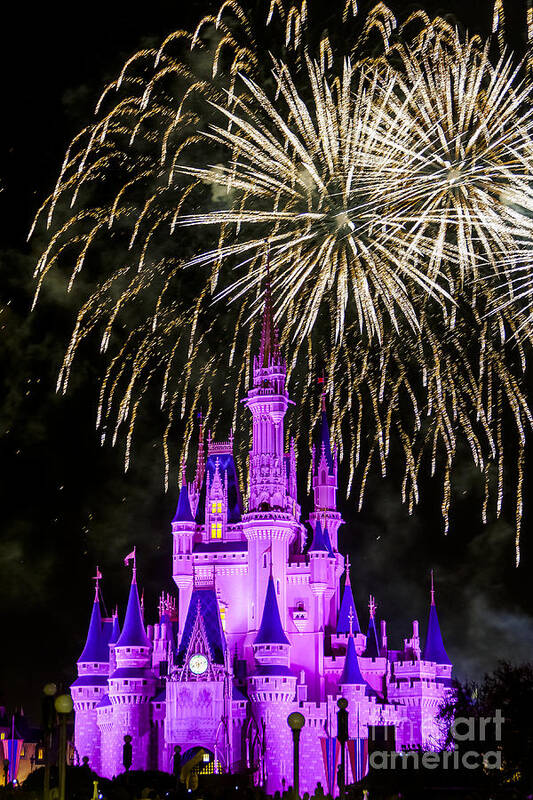 Disney Poster featuring the photograph Magic Kingdom Cinderella castle by Andy Myatt