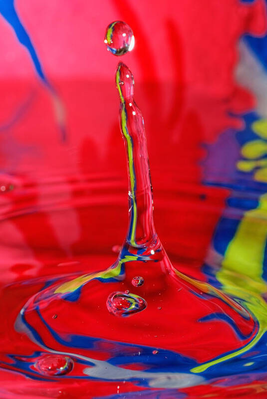  Abstract Poster featuring the photograph Colorful Water Drop #1 by Peter Lakomy
