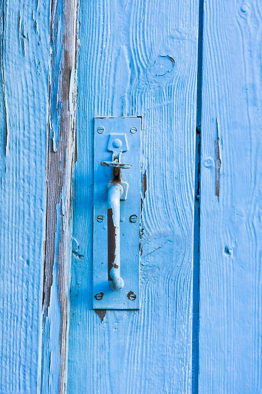 Aged Poster featuring the photograph Gate handle #1 by Tom Gowanlock