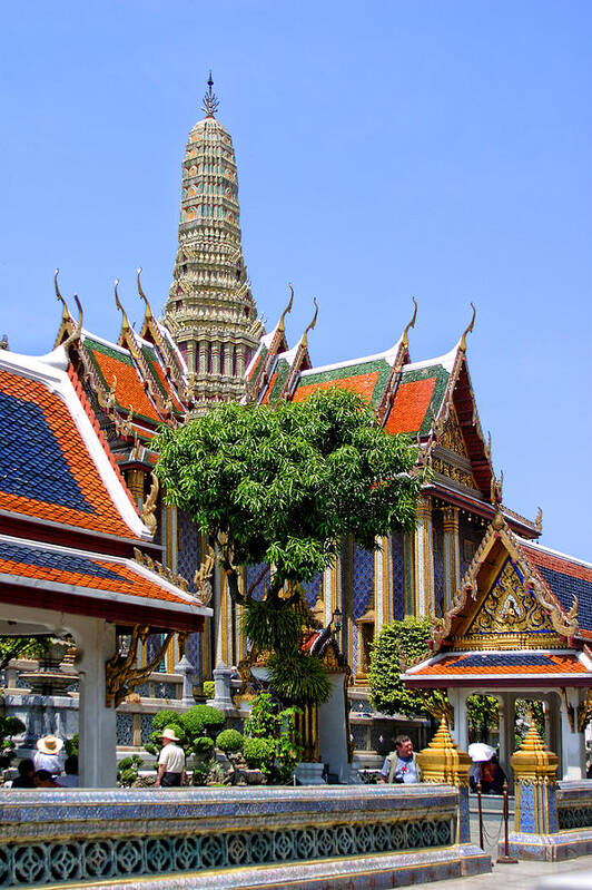 Travel Poster featuring the photograph Grand Palace in Bangkok #1 by Linda Phelps