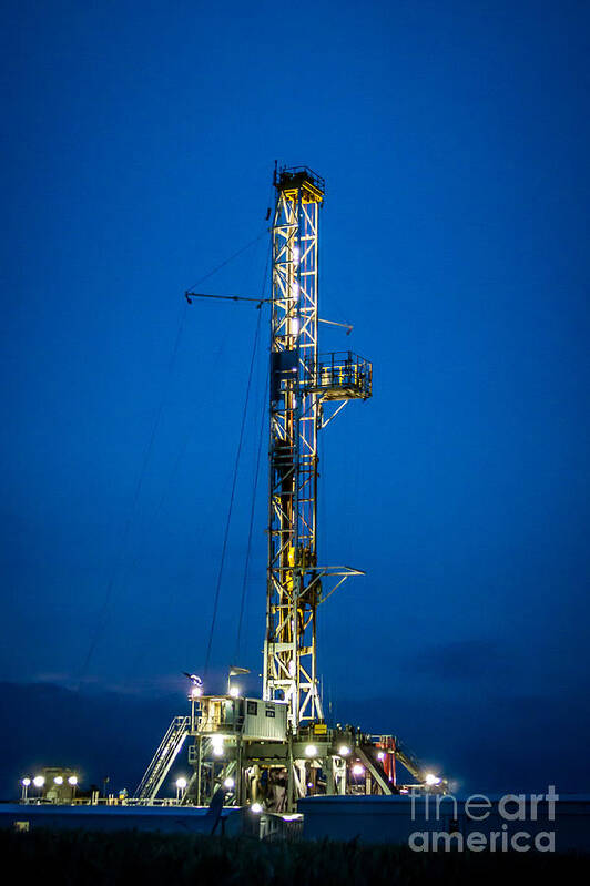 Oil Rigs Poster featuring the photograph Into the Blue #1 by Jim McCain
