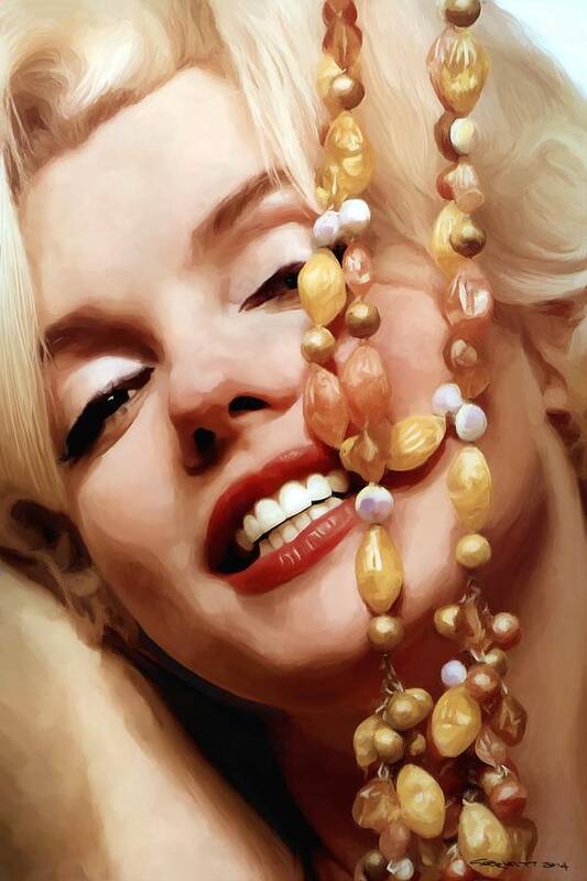 Marilyn Monroe Poster featuring the digital art Marilyn Monroe Large Size Portrait #2 by Gabriel T Toro