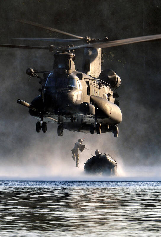 Usaf Poster featuring the photograph MH-47 Chinook helicopter #1 by Celestial Images