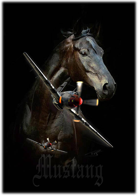 War Poster featuring the digital art Mustang #1 by Peter Van Stigt