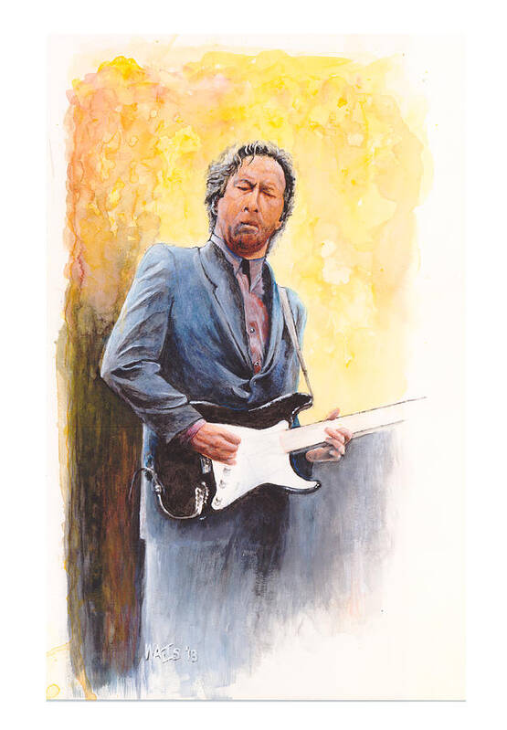 Eric Clapton Poster featuring the painting Slow Hand by William Walts