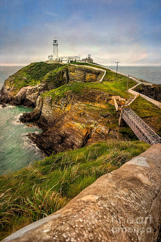 Lighthouse Poster featuring the photograph South Stack Lighthouse #1 by Adrian Evans