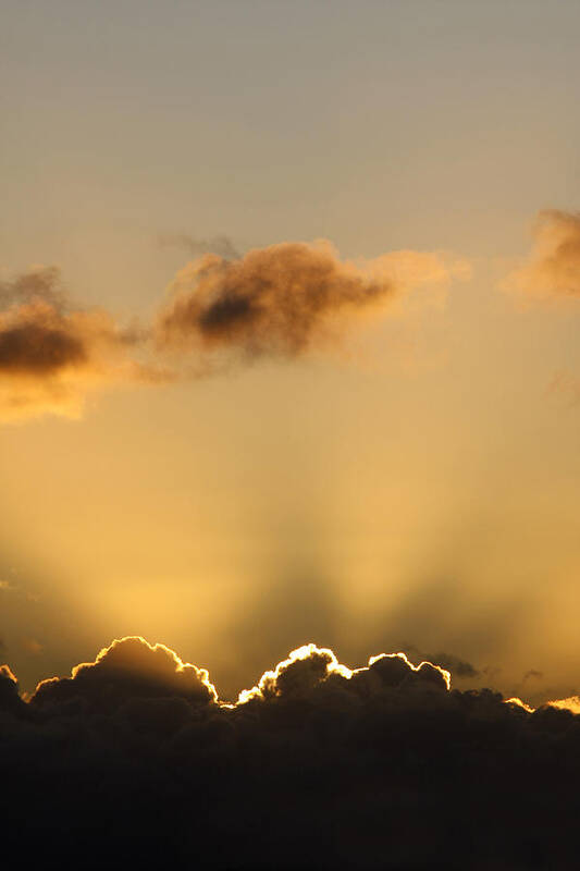 Heaven Poster featuring the photograph Sun rays and dark clouds #1 by Steve Ball