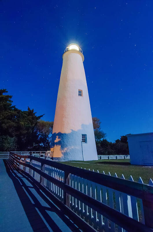 Lighthouse Poster featuring the photograph The Ocracoke Lighthouse on Ocracoke Island on the North Carolina #1 by Alex Grichenko