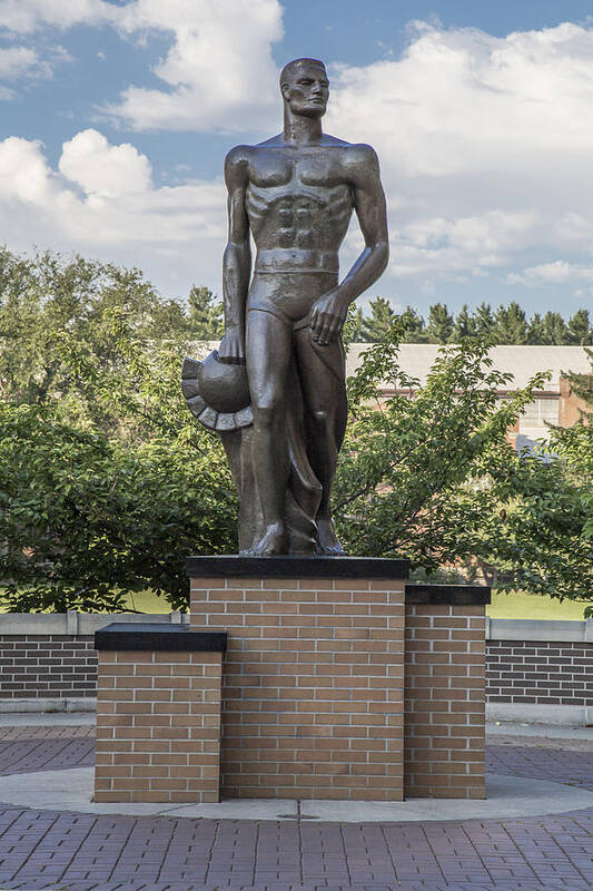 Michigan State University Poster featuring the photograph The Spartan Statue at MSU #1 by John McGraw