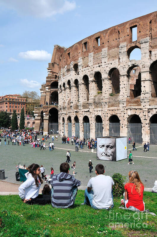 Colosseum Poster featuring the photograph Outside Colosseum in Rome #4 by George Atsametakis