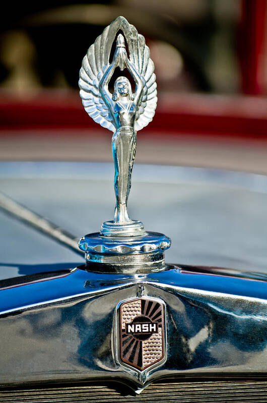 1928 Nash Coupe Poster featuring the photograph 1928 Nash Coupe Hood Ornament 2 by Jill Reger