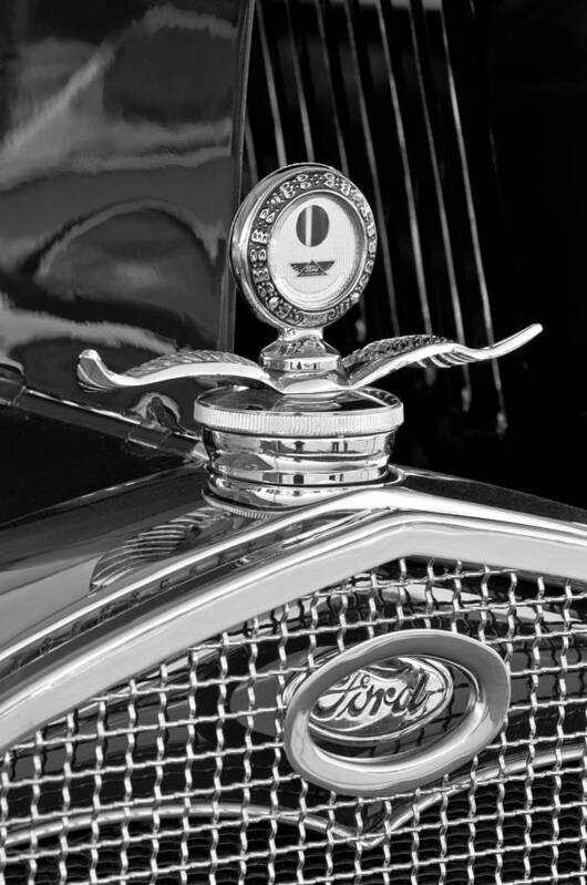 1931 Model A Ford Deluxe Roadster Poster featuring the photograph 1931 Model A Ford Deluxe Roadster Hood Ornament 2 by Jill Reger