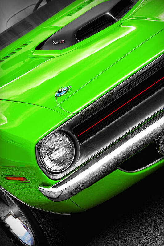 440 Poster featuring the photograph 1970 Plymouth 'Cuda 440 in Sassy Grass Green by Gordon Dean II