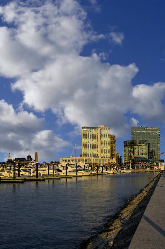 Baltimore Poster featuring the photograph Baltimore Inner Harbor Skyline Marina #2 by Susan Candelario