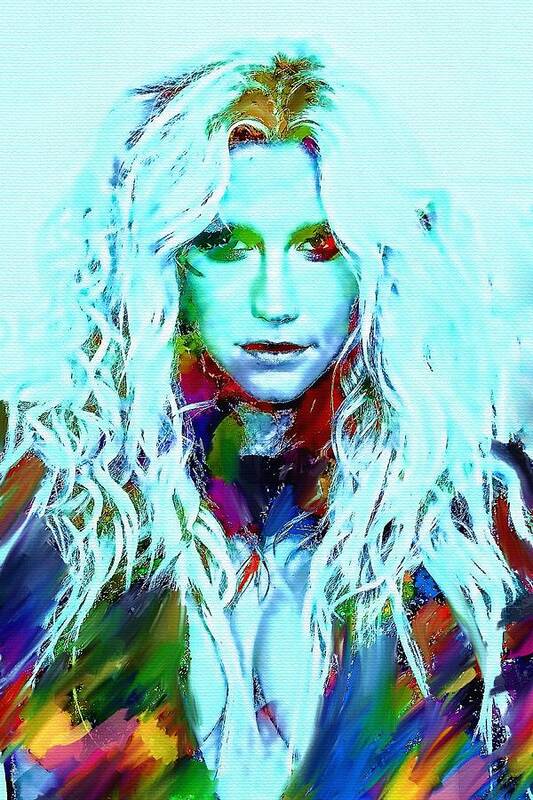 Kesha Poster featuring the mixed media Kesha by Bogdan Floridana Oana