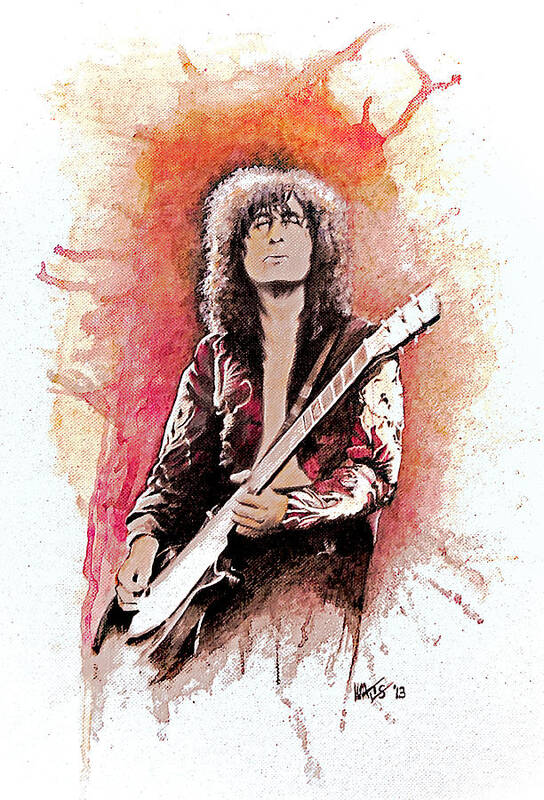 Jimmy Page Poster featuring the painting Page Revisited by William Walts