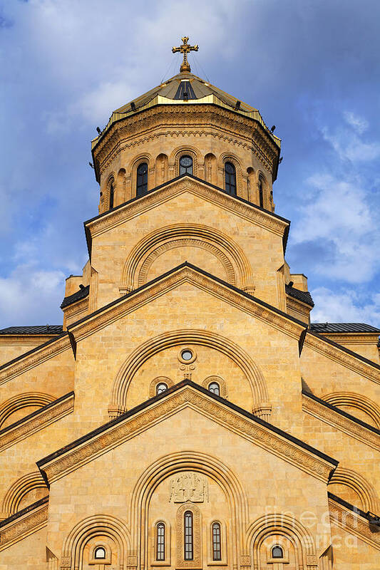 Tsminda Sameba Poster featuring the photograph Tsminda Sameba Cathedral Tbilisi #2 by Robert Preston