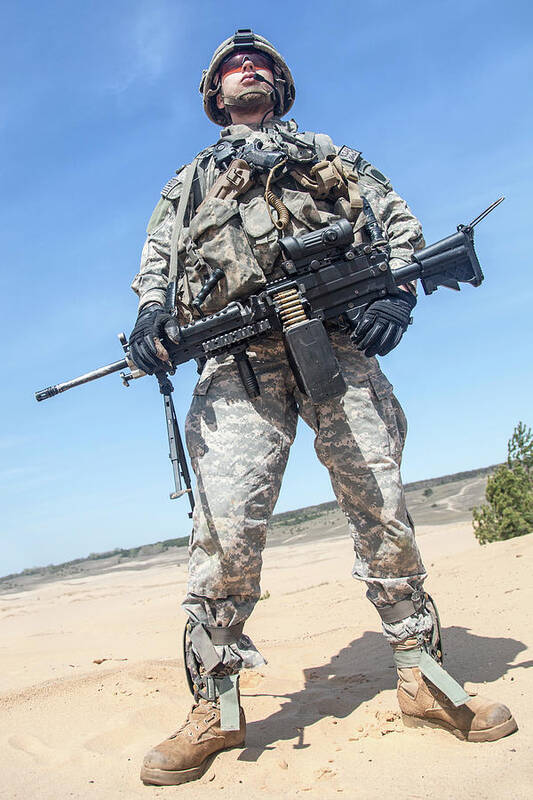 Military Poster featuring the photograph Portrait Of United States Airborne #24 by Oleg Zabielin