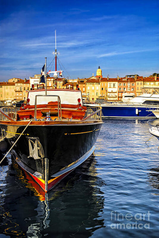 Yacht Poster featuring the photograph Boats at St.Tropez 4 by Elena Elisseeva