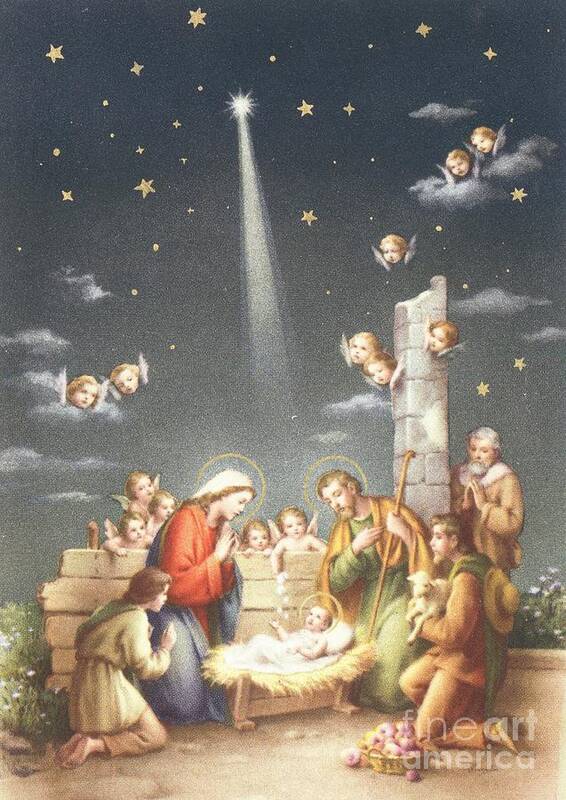 Christmas Poster featuring the painting Christmas Card by French School