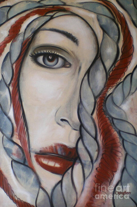 Woman Poster featuring the painting Melancholy 090409 #2 by Selena Boron