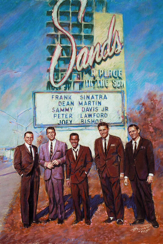 The Rat Pack Poster featuring the drawing The Rat Pack #3 by Viola El