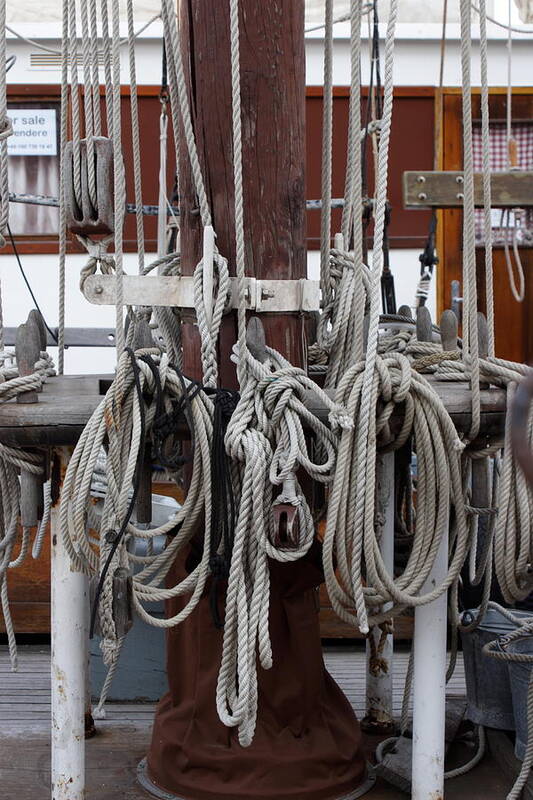 Belaying Pin Poster featuring the photograph Rigging on a tall ship #4 by Ulrich Kunst And Bettina Scheidulin