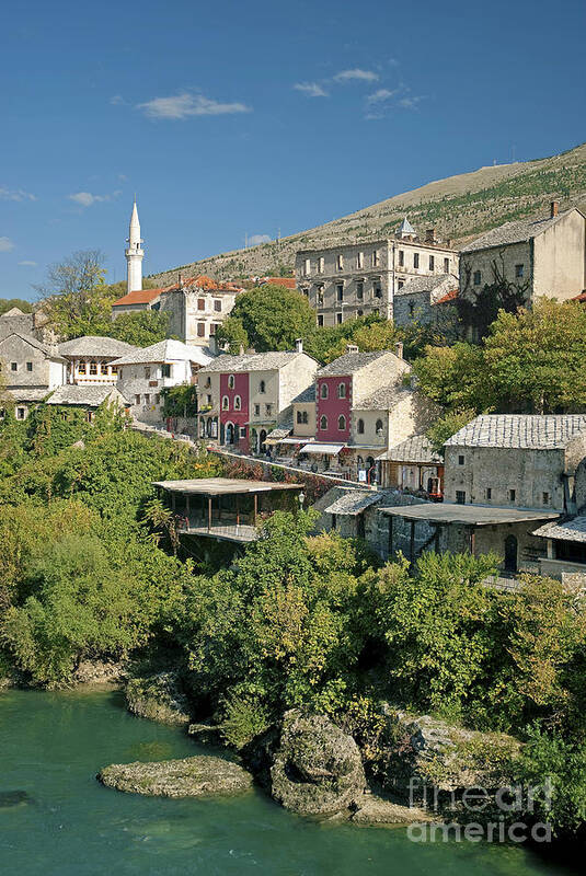 Town Poster featuring the photograph Mostar In Bosnia Herzegovina #5 by JM Travel Photography