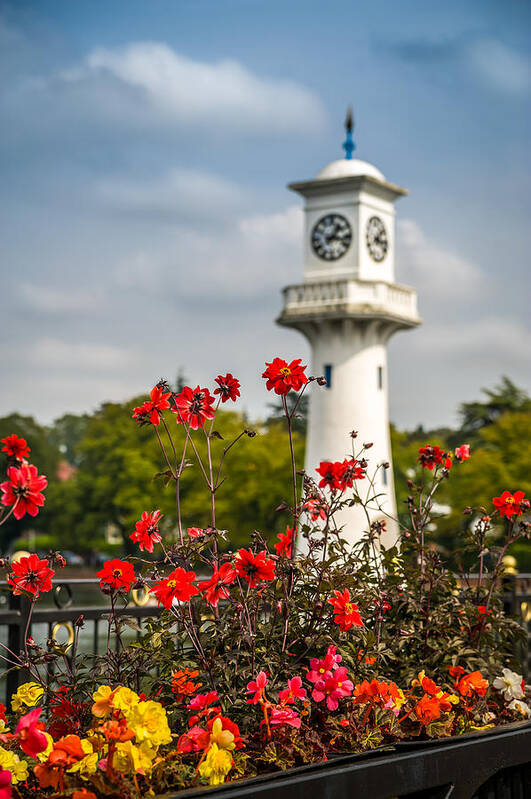 Colour Poster featuring the photograph Roath Park Lighthouse #5 by Mark Llewellyn
