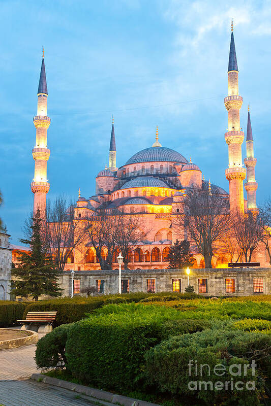 Arabic Poster featuring the photograph The Blue Mosque - Istanbul #5 by Luciano Mortula