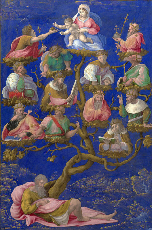 Girolamo Genga Poster featuring the painting A Jesse-Tree by Girolamo Genga