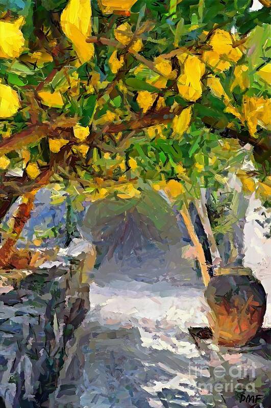 Landscapes Poster featuring the painting A Voult of lemons by Dragica Micki Fortuna