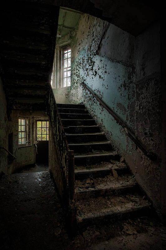 Abandoned Places Poster featuring the photograph Abandoned Building - Haunting Images - Stairwell in building 138 by Gary Heller