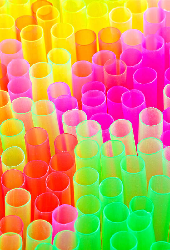 Abstract Poster featuring the photograph Abstract Drinking Straws #2 by Meirion Matthias
