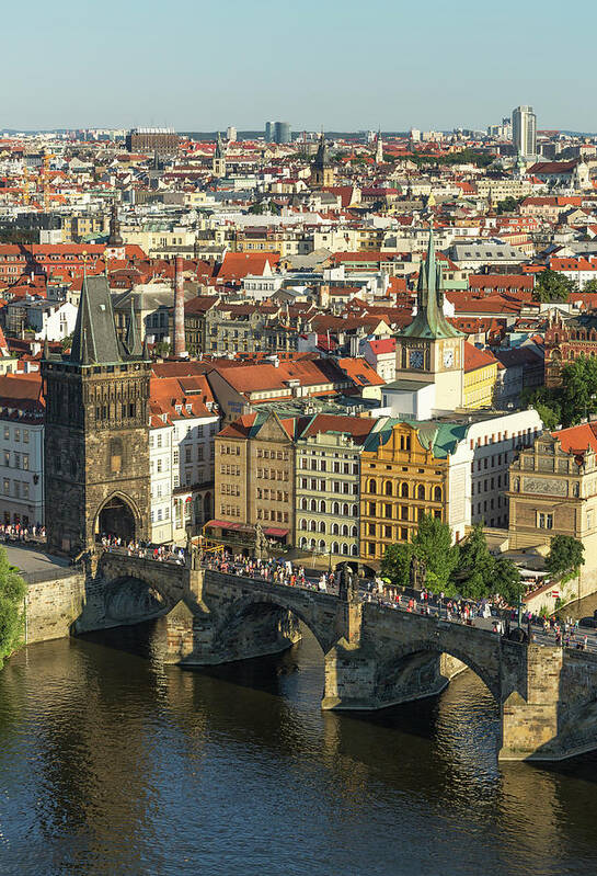 Built Structure Poster featuring the photograph Aerial View Of Charles Bridge And Old by Buena Vista Images