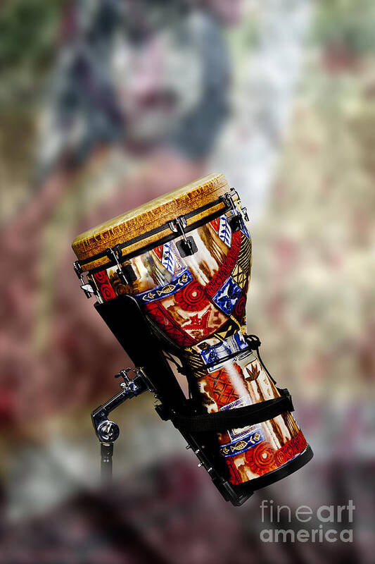 Djambe Poster featuring the photograph Africa Culture Drum Djembe in Color 3236.02 by M K Miller