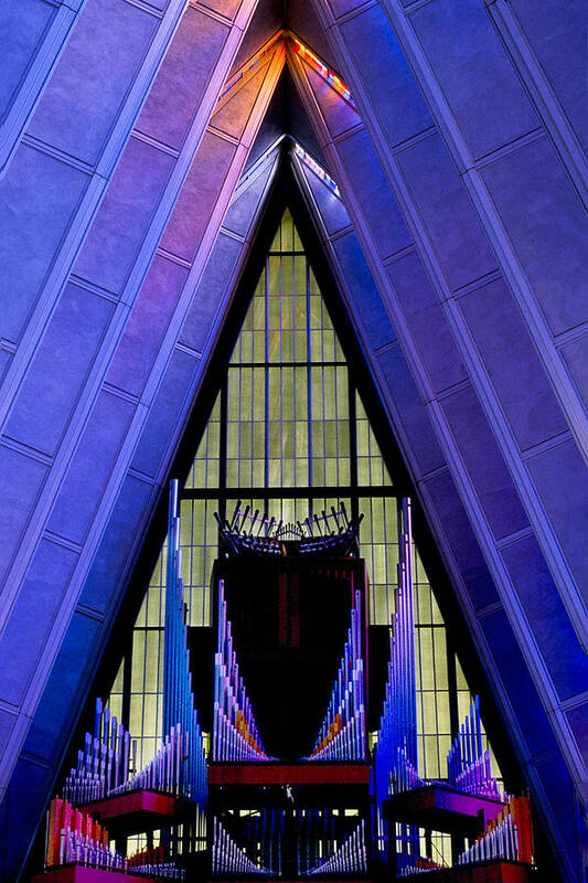 Air Force Poster featuring the photograph Air Force Academy Chapel by Michael Ash